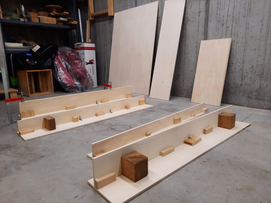 Making a Montessori bookshelf: constructing the "stair" of shelves