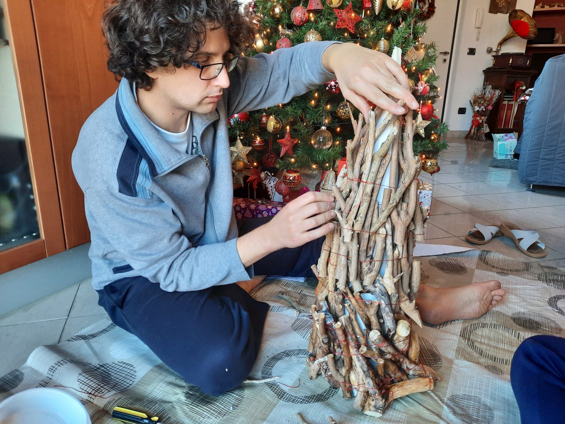 Our Christmas Tree Made Of Twigs With LED Lights LRCrafts   20211206 134415 